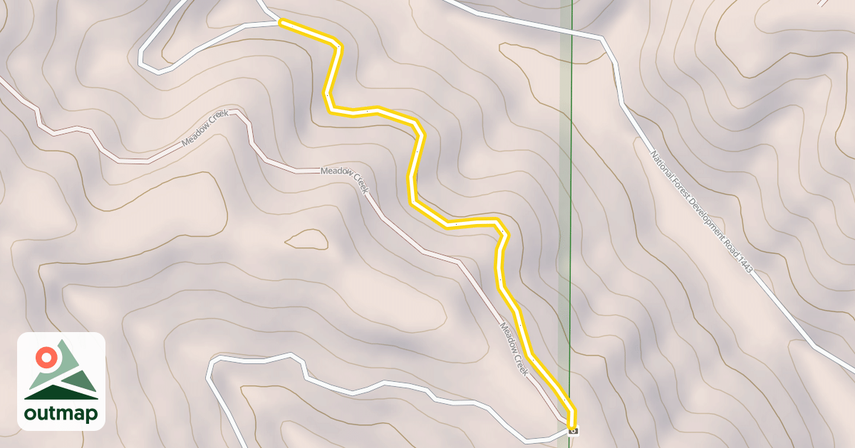 Map of National Forest Development Road 1443
