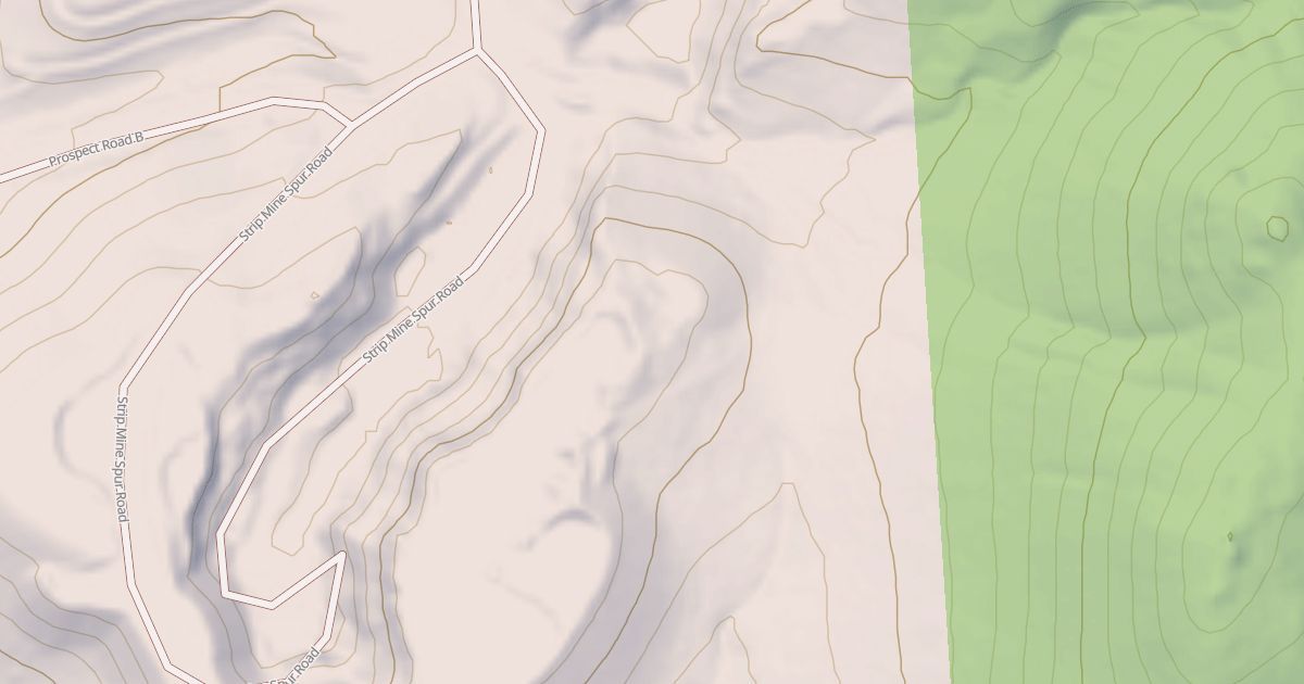 Map preview of STRIP MINE SPUR ROAD