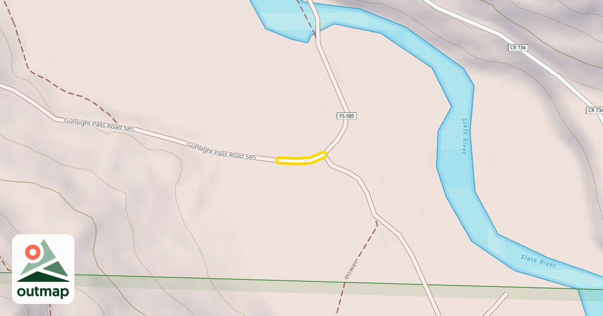 Map of Gunsight Pass Road 585
