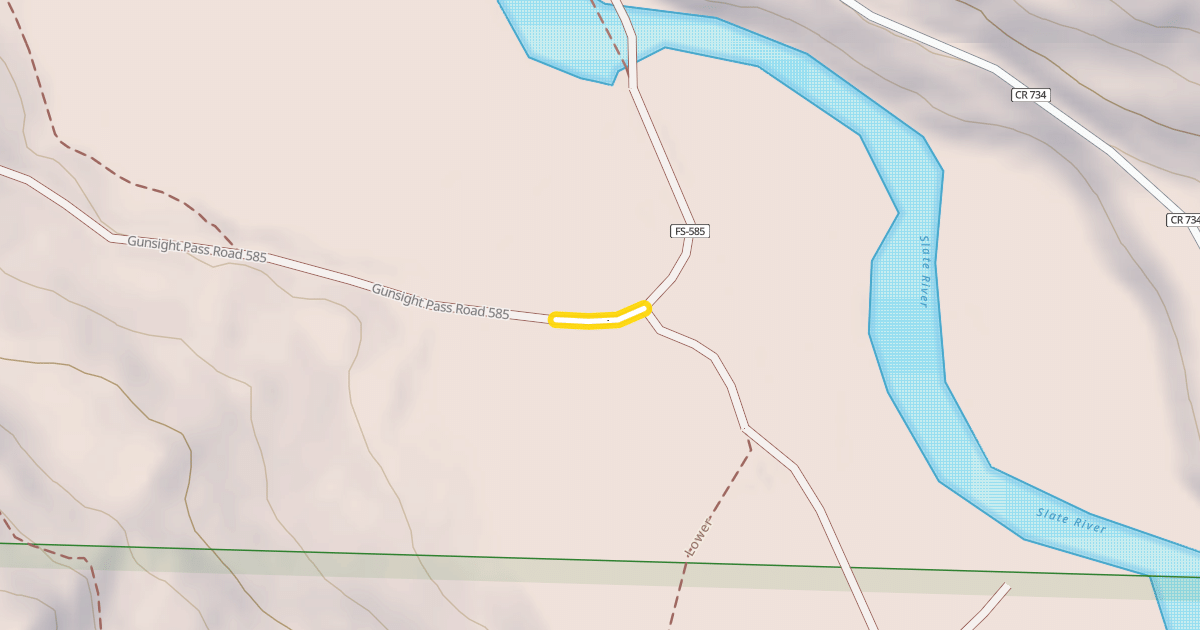 Map preview of Gunsight Pass Road 585