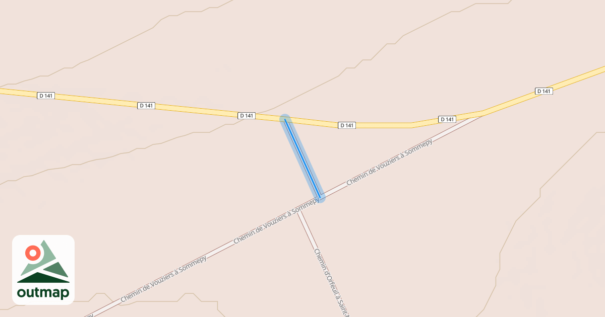 Map of Chemin de Vouziers à Sommepy