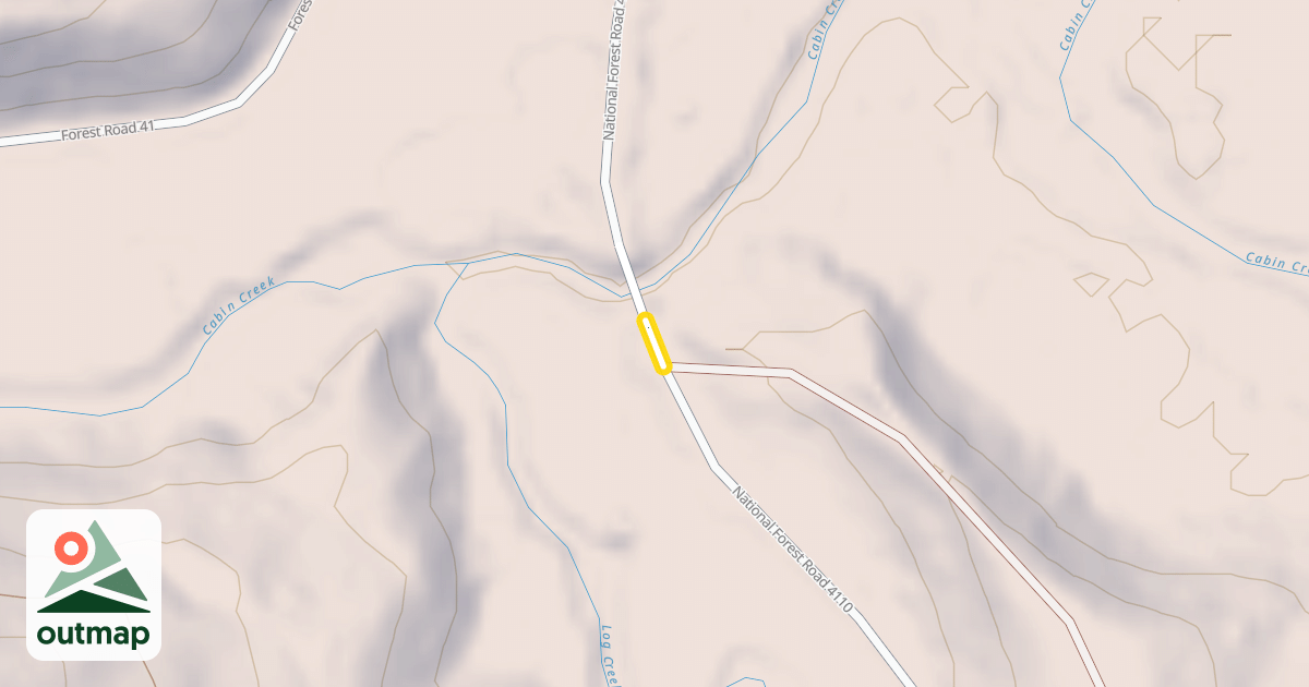 Map of National Forest Road 4110