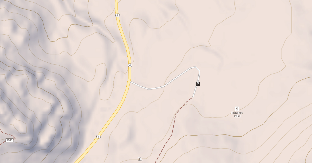 Map preview of EBBETTS PASS TRAILHEAD ROAD