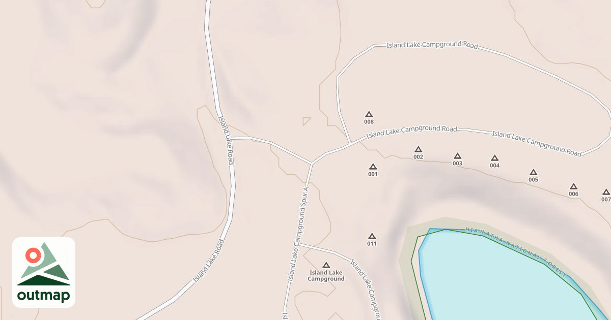 Map of ISLAND LAKE CAMPGROUND