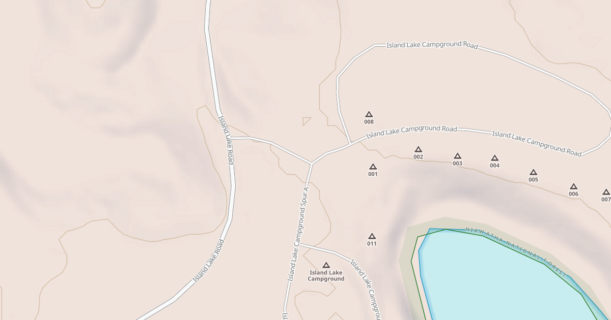 Map preview of ISLAND LAKE CAMPGROUND