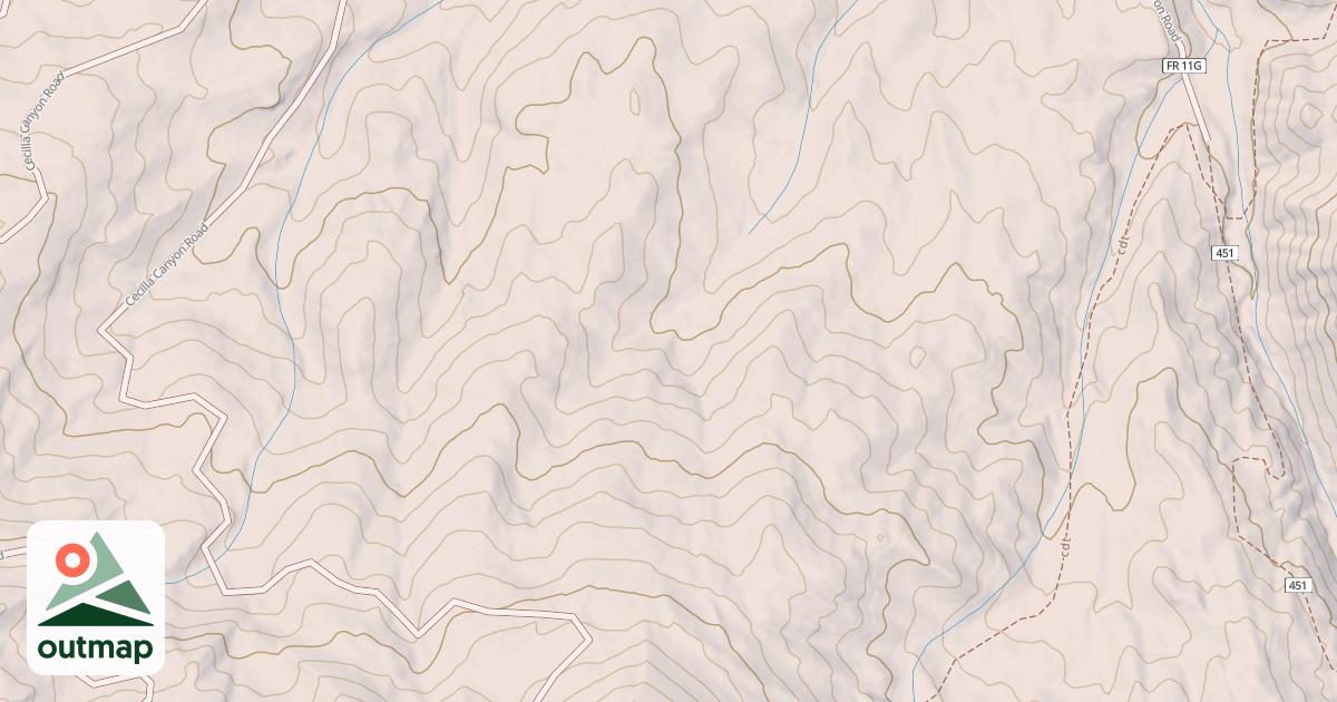 Map of CECILIA CANYON