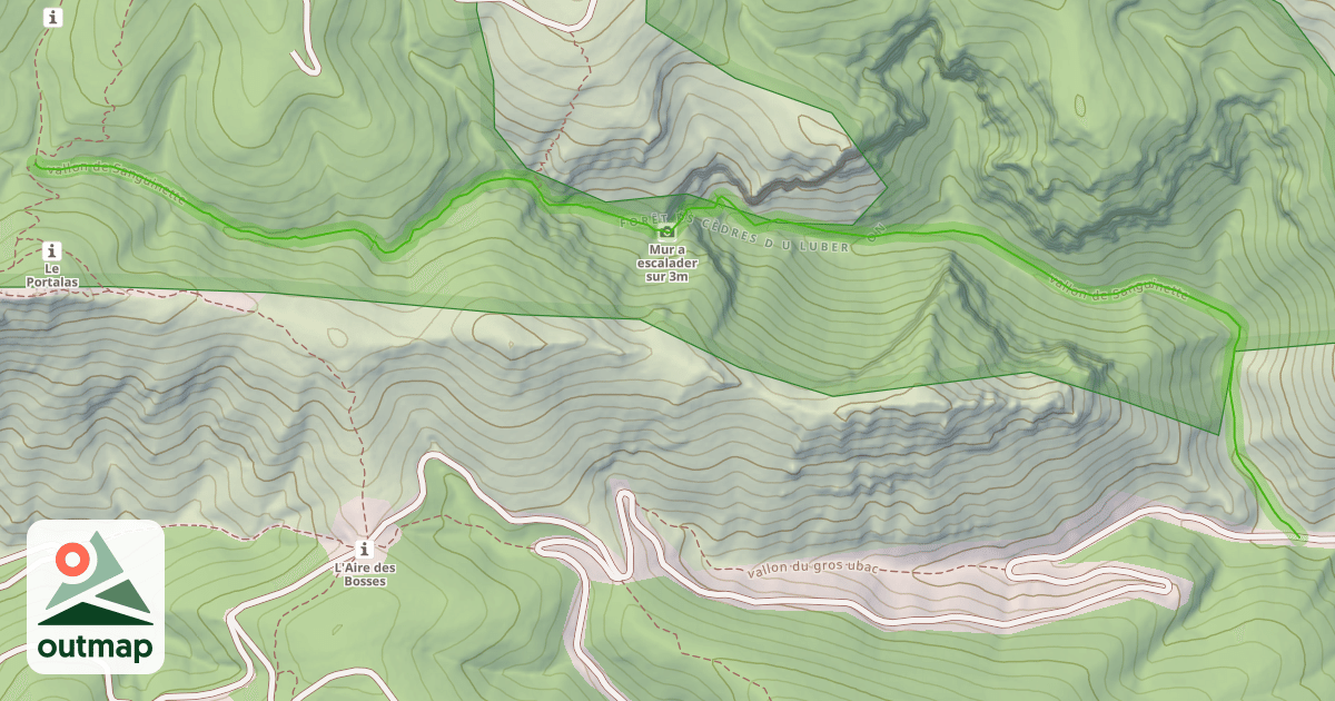 Map of vallon de Sanguinette