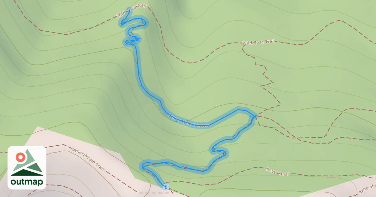 Map of Stairway to Heaven in Routt