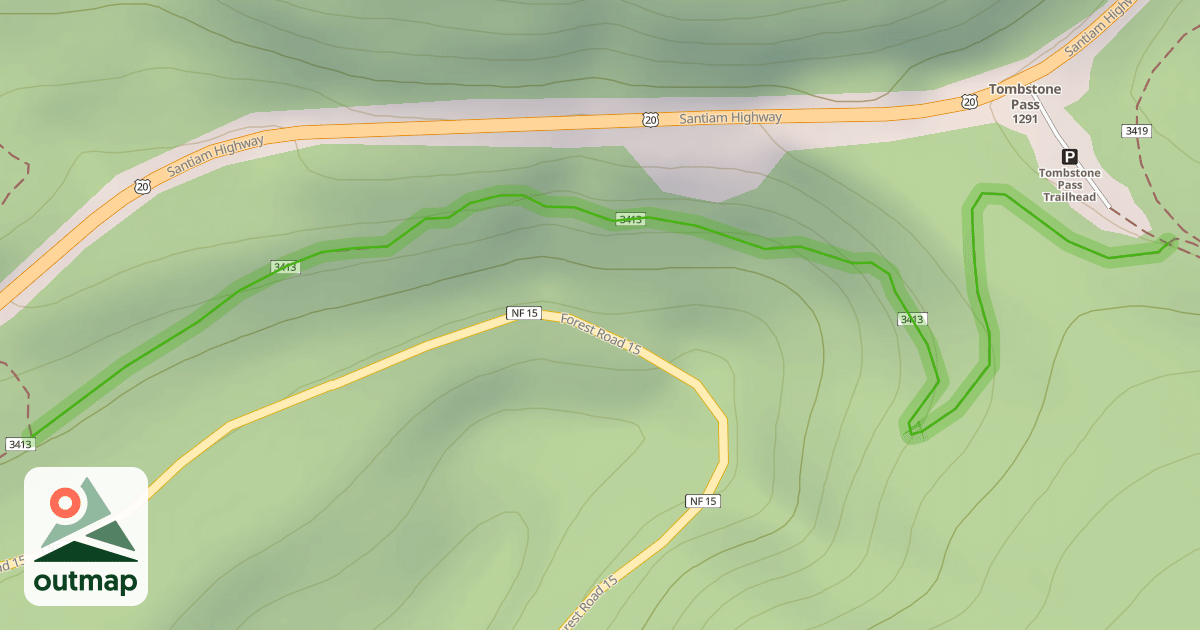 Map of Santiam Wagon Road Trail #3413