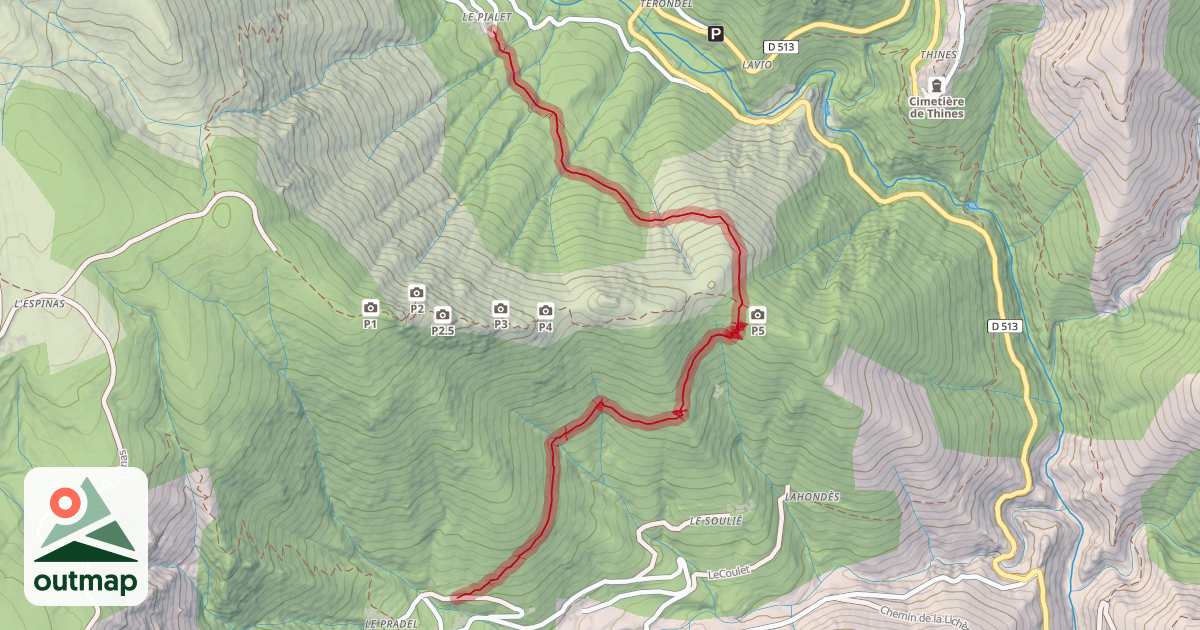 Map of Le Clapier - Le Pialet