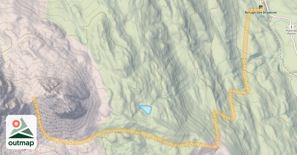 Map of Col du Riou — Refuge des Drayères