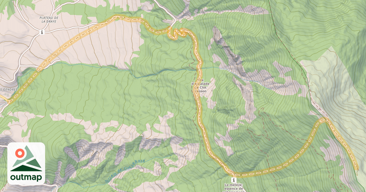 Map of Crête du Lauzet — Les Gendres