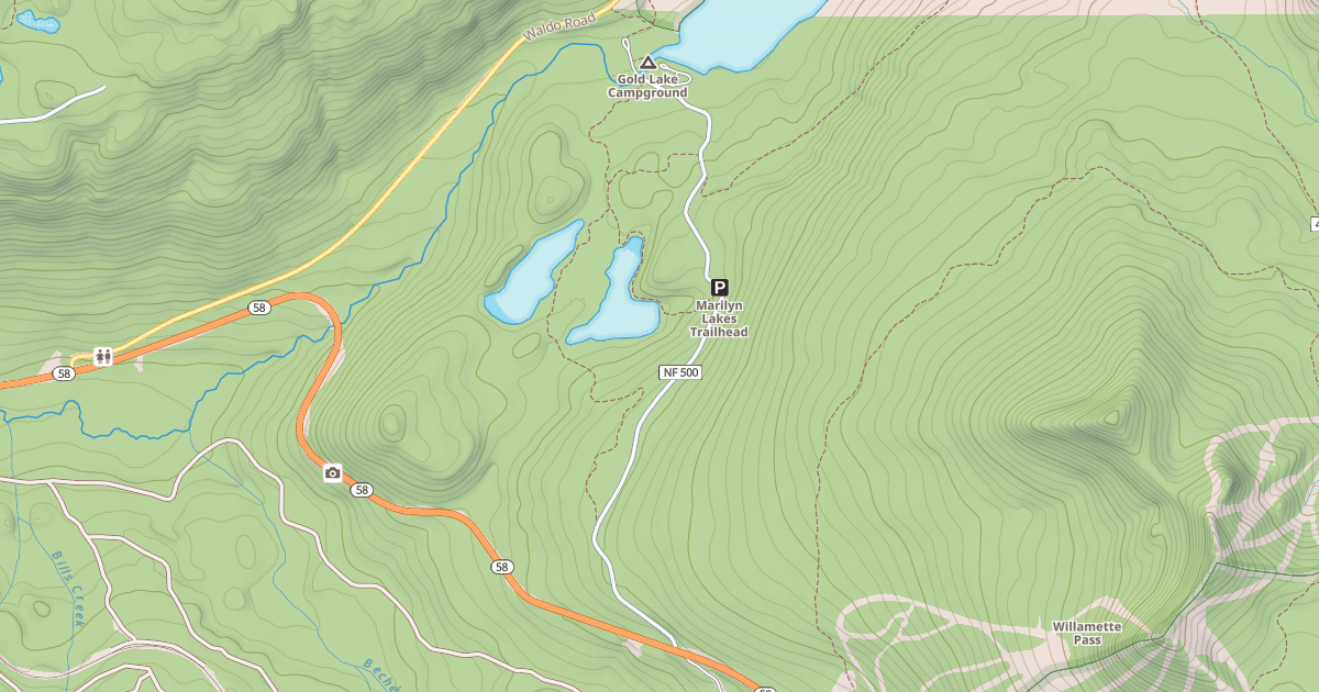 Map preview of GOLD LAKE ROAD