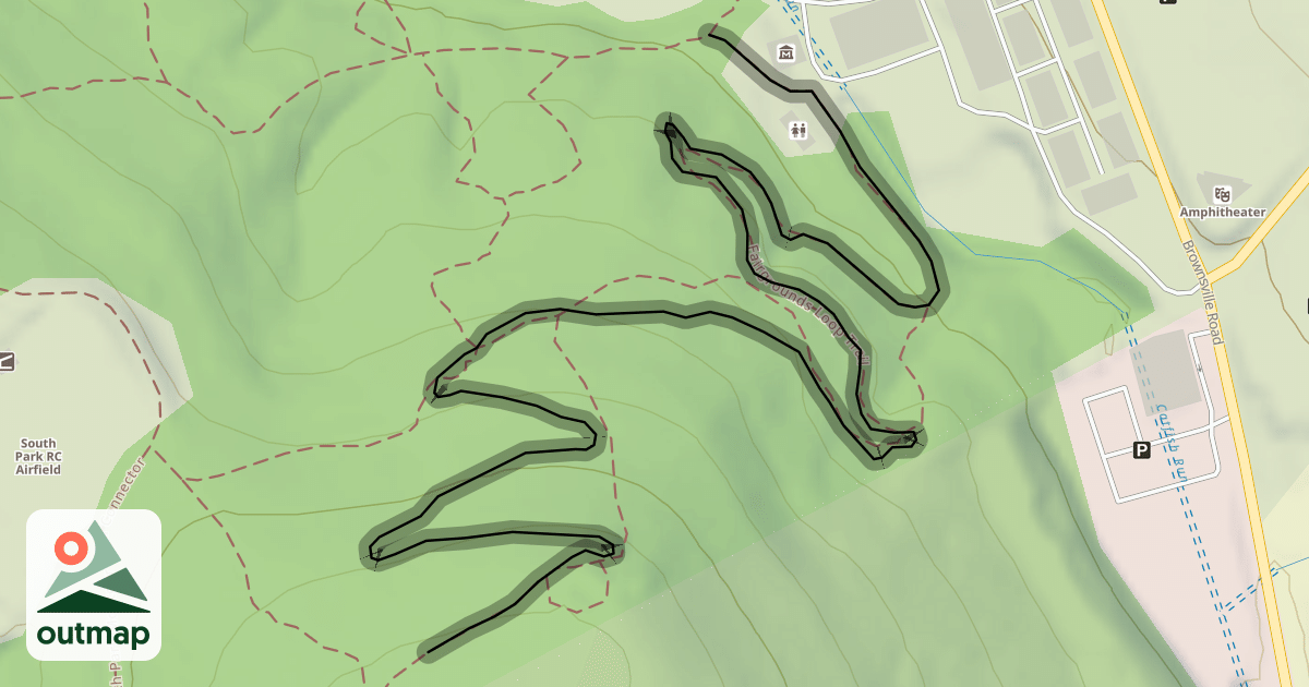Map of Fairgrounds Flow Trail [downhill] (Yellow Blaze)
