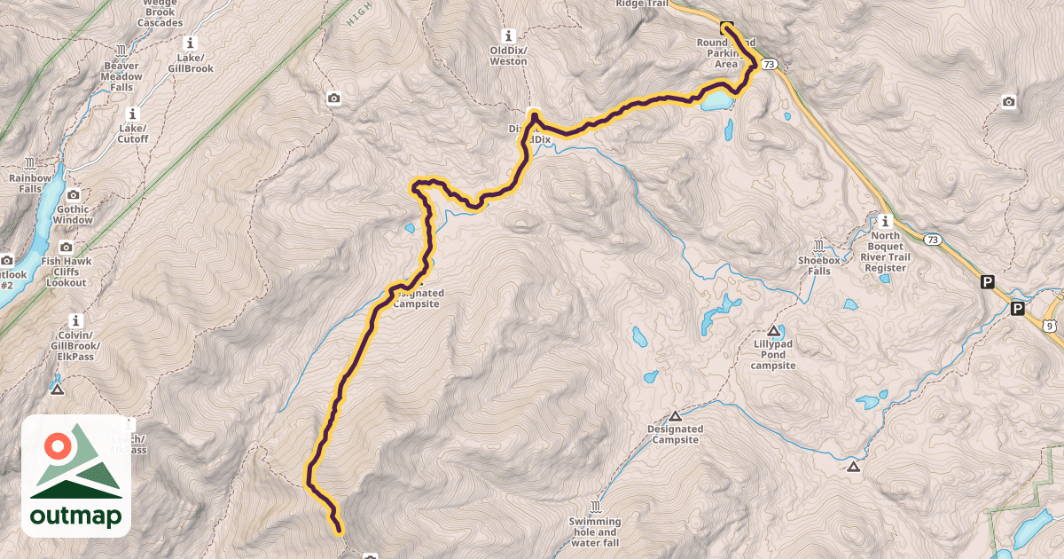 Map of Dix Trail