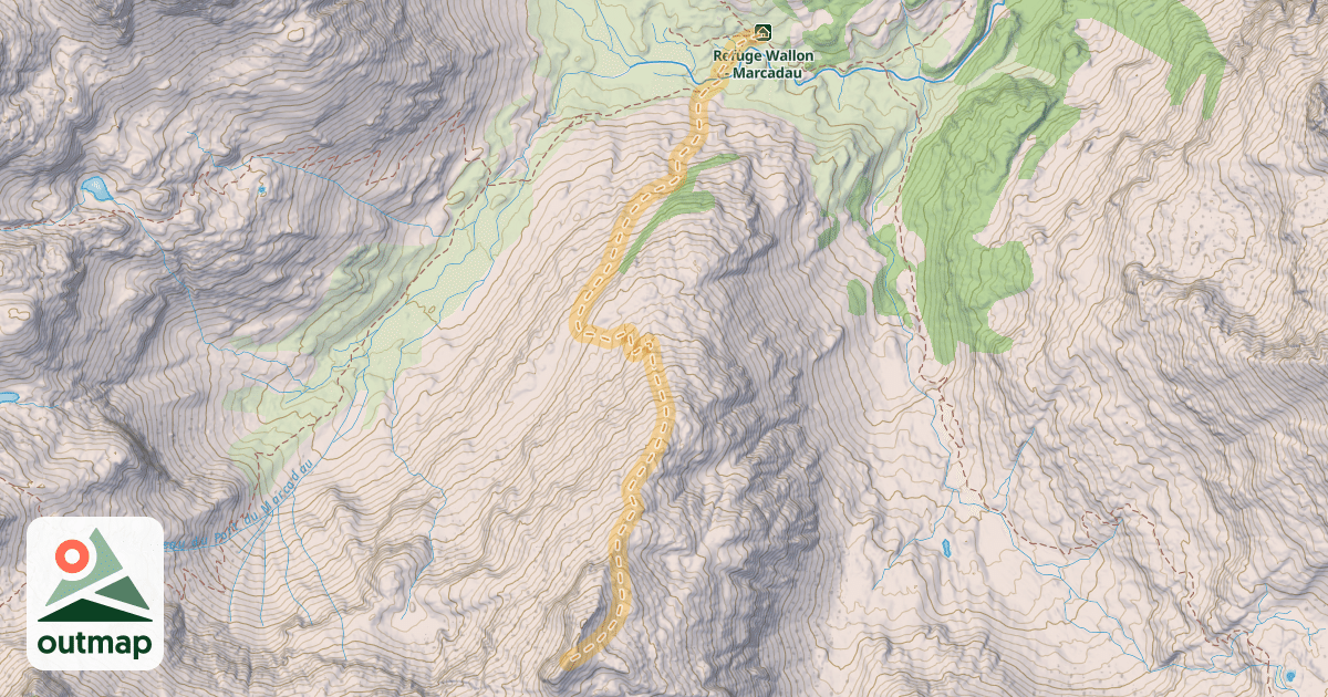 Map of Pic de l'Affron — Refuge Wallon-Marcadau