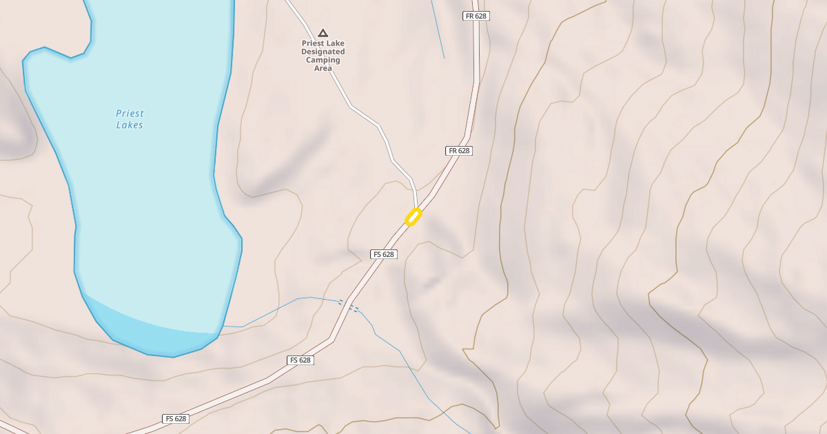 Map preview of Priest Lake Road