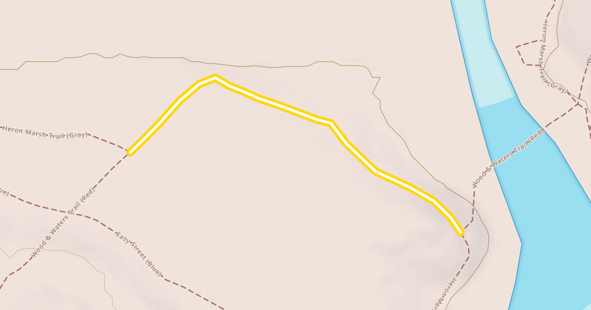 Map preview of Heron Marsh Trail (Gray) / Wood & Waters Trail (Red)