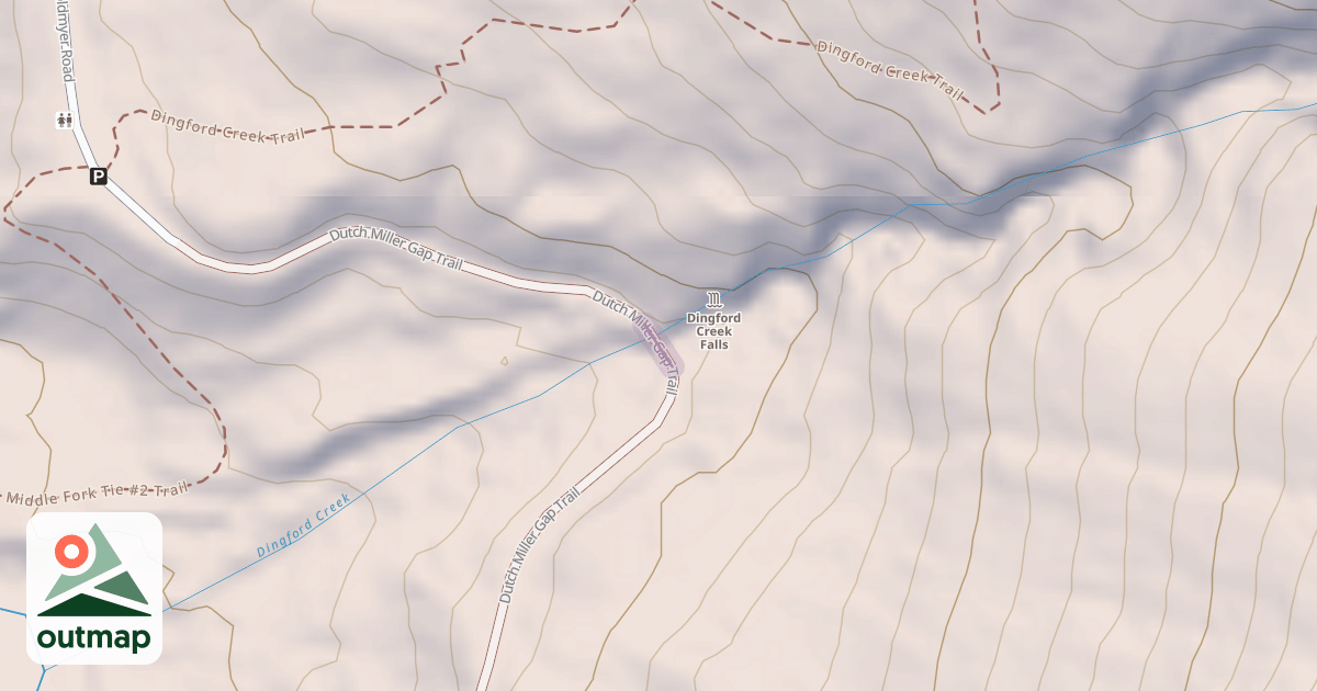 Map of Dutch Miller Gap Trail