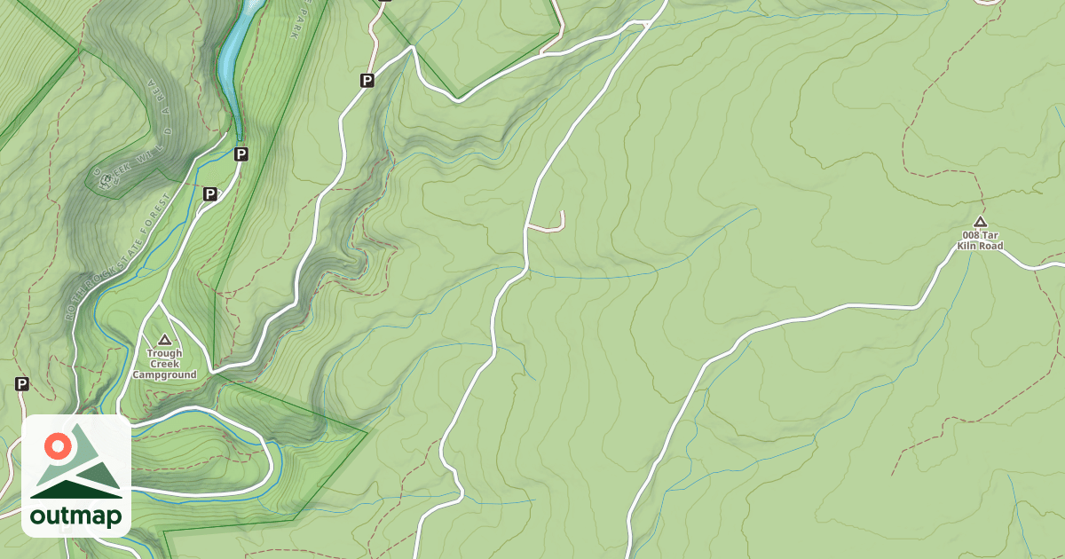 Map of Rothrock State Forest Trough Creek Snowmobile Trails