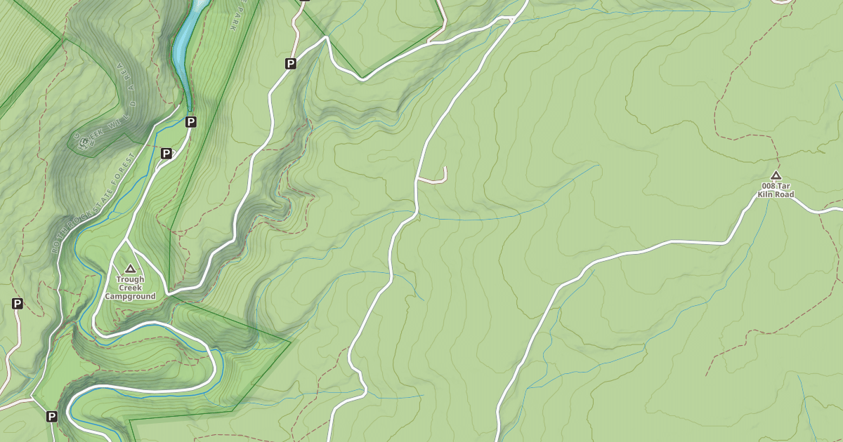 Map preview of Rothrock State Forest Trough Creek Snowmobile Trails