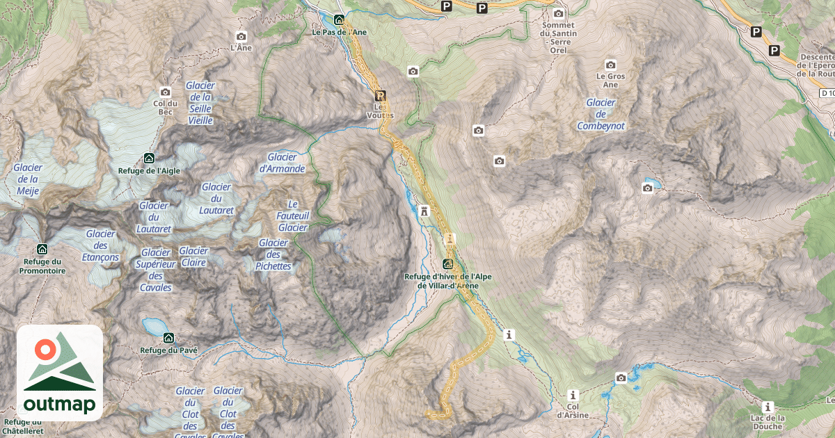 Map of Épaule de Chamoissière — Pied du Col