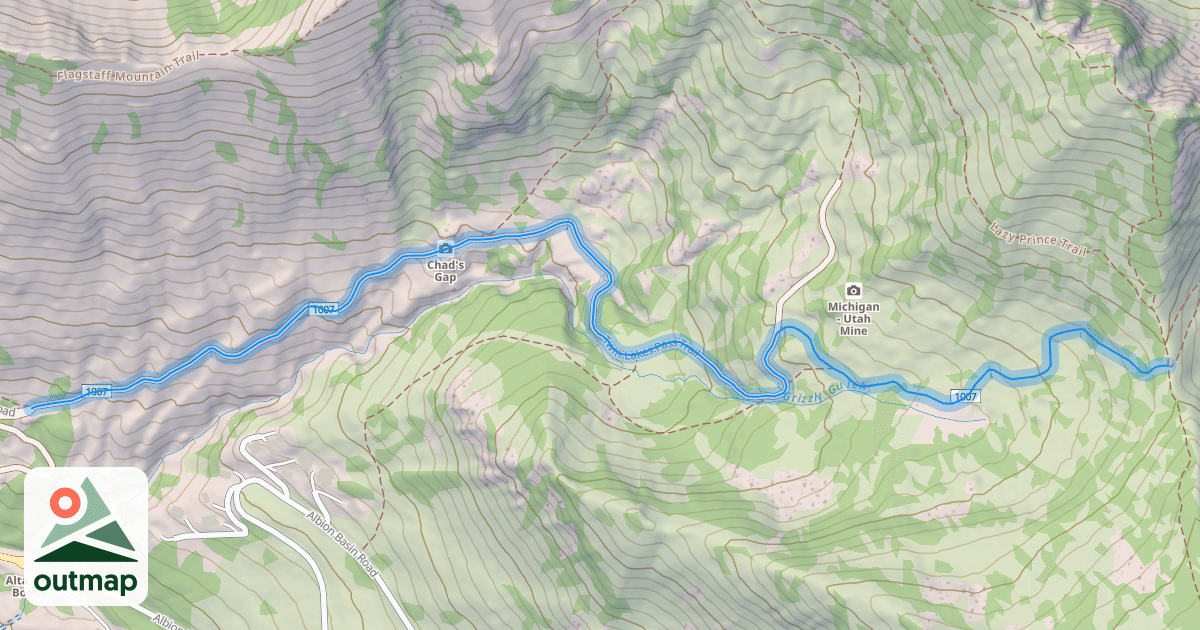 Map of Twin Lakes Pass Trail