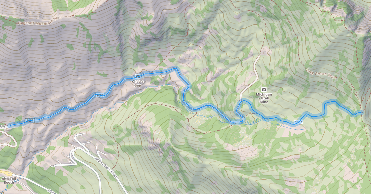 Map preview of Twin Lakes Pass Trail