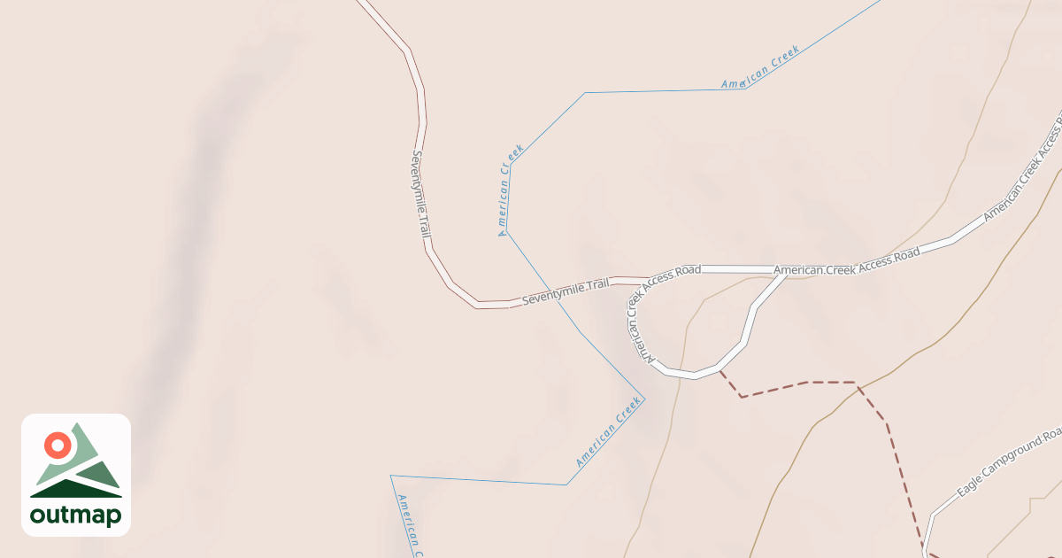 Map of Winter Trail To 70-Mile River Route