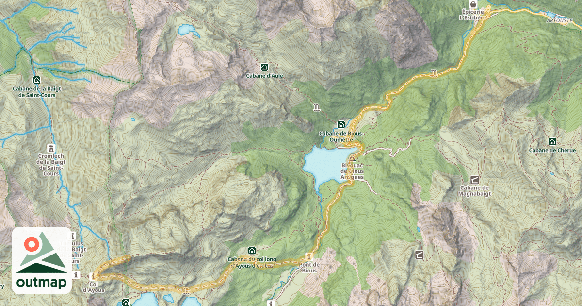 Map of Pic d'Ayous — Gabas
