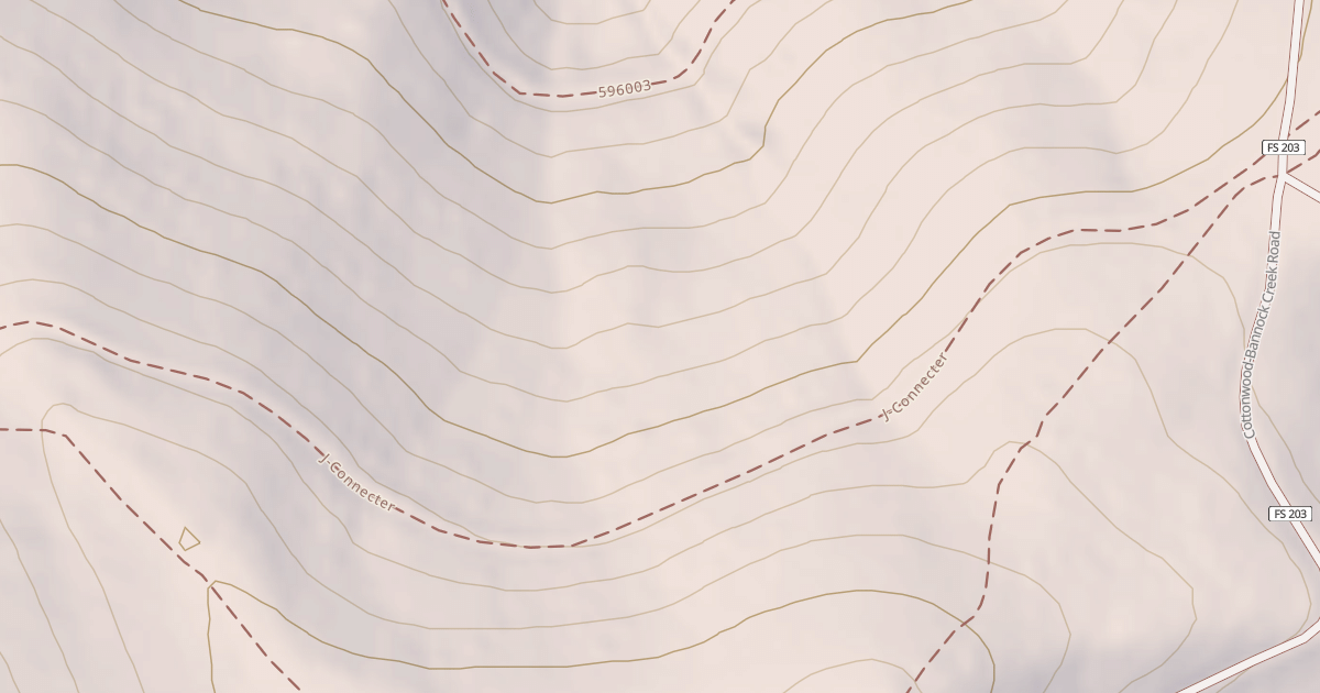 Map preview of COTTONWOOD-BANNOCK CRK J