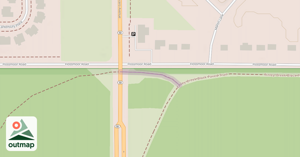 Map of Tinley Creek Orange Paved Spur