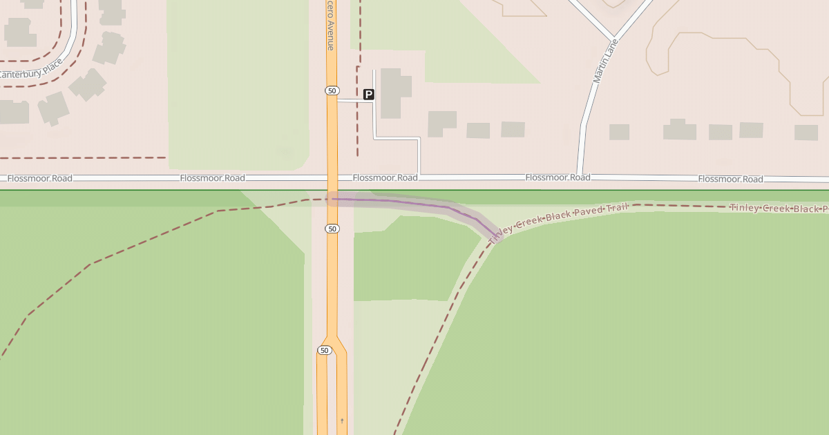 Map preview of Tinley Creek Orange Paved Spur