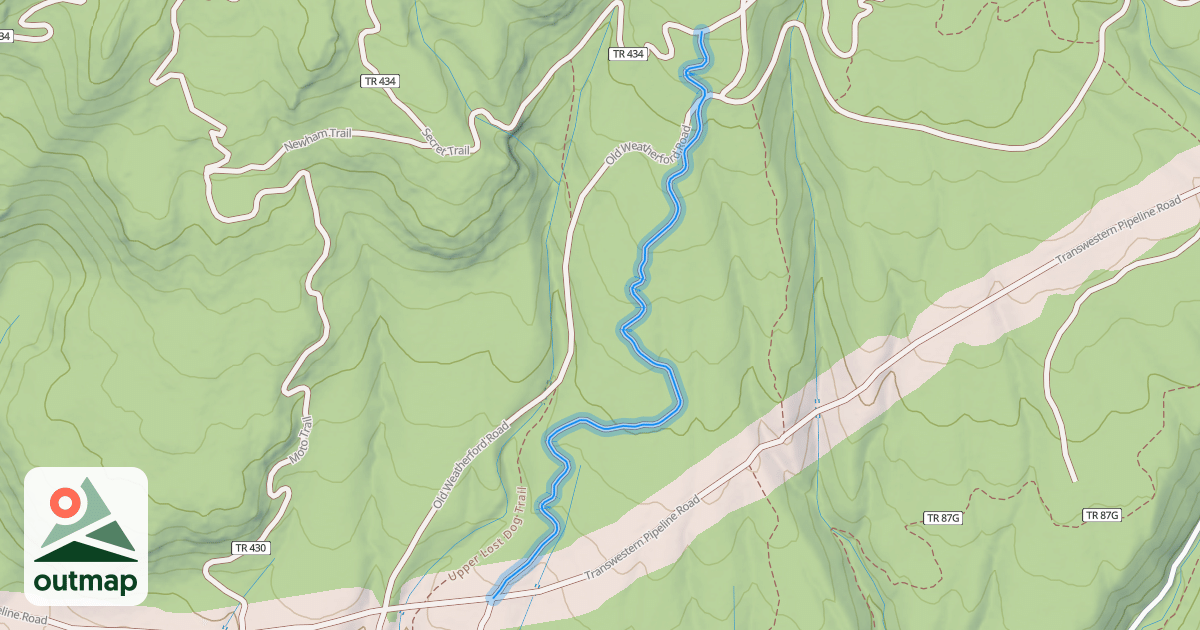 Map of Upper Dog Food Trail