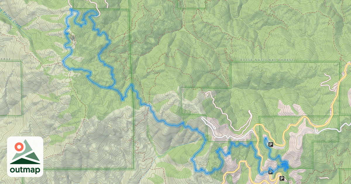 Map of #125 Freddys Stack Rock Trail