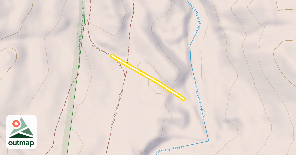 Map of Gros Ventre Road Snowmobile Trail