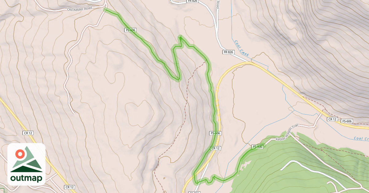 Map of Kebler Wagon Trail 606