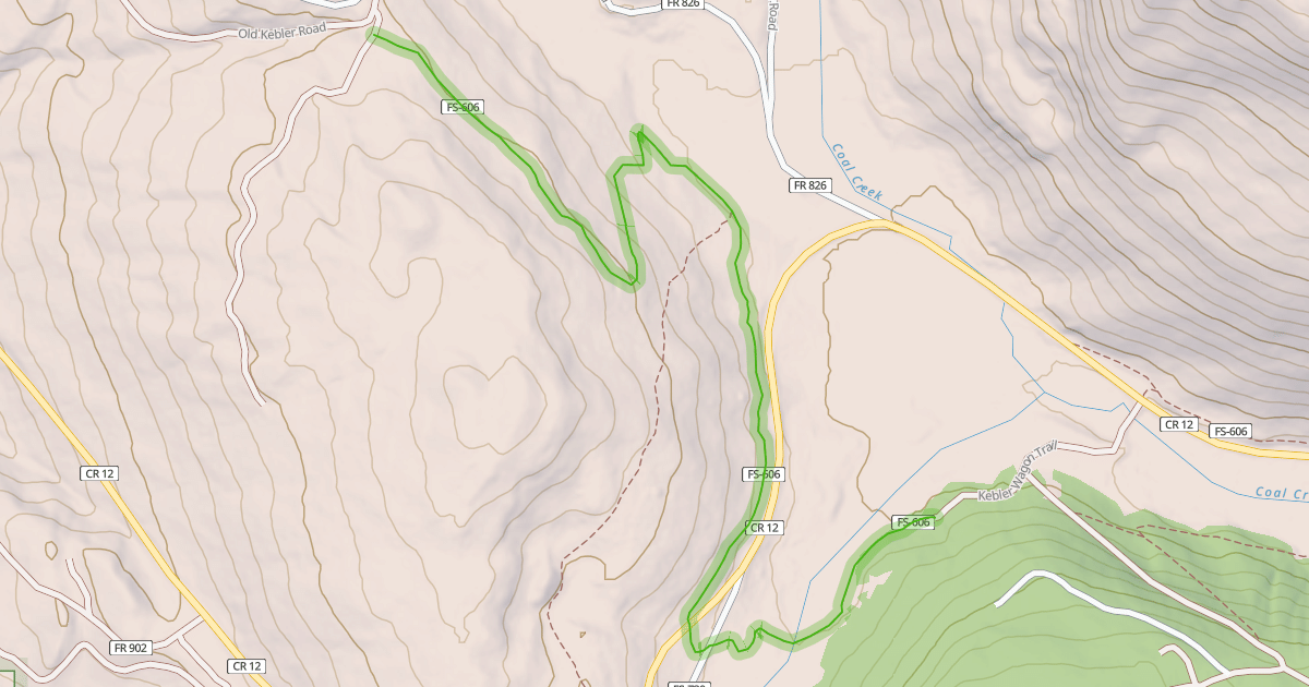 Map preview of Kebler Wagon Trail 606