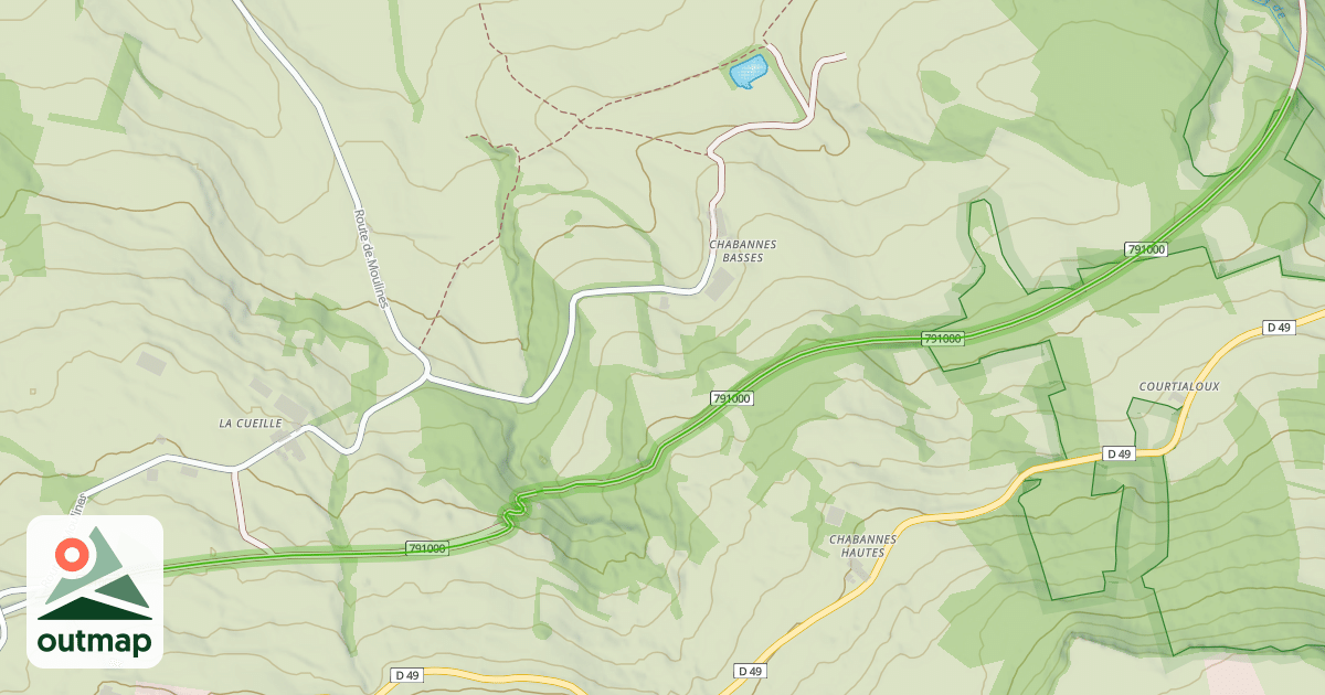 Map of Ligne Inachevée du Puy à Lalevade-d'Ardèche dite "Transcévenole"