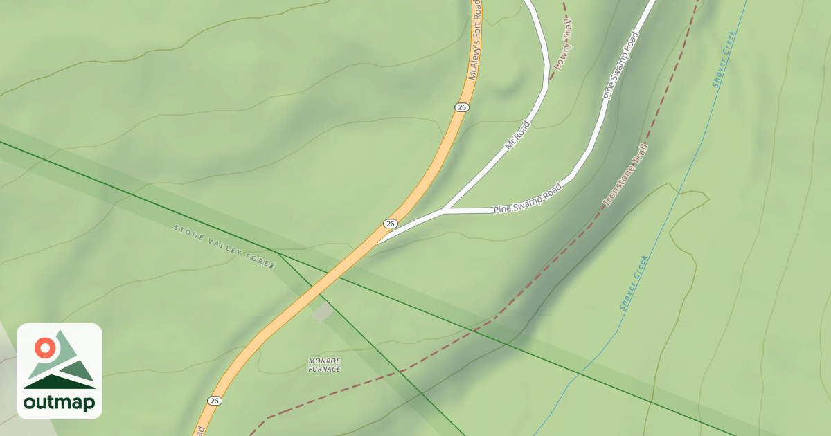 Map of Rothrock State Forest Seven Mountains Snowmobile Trails