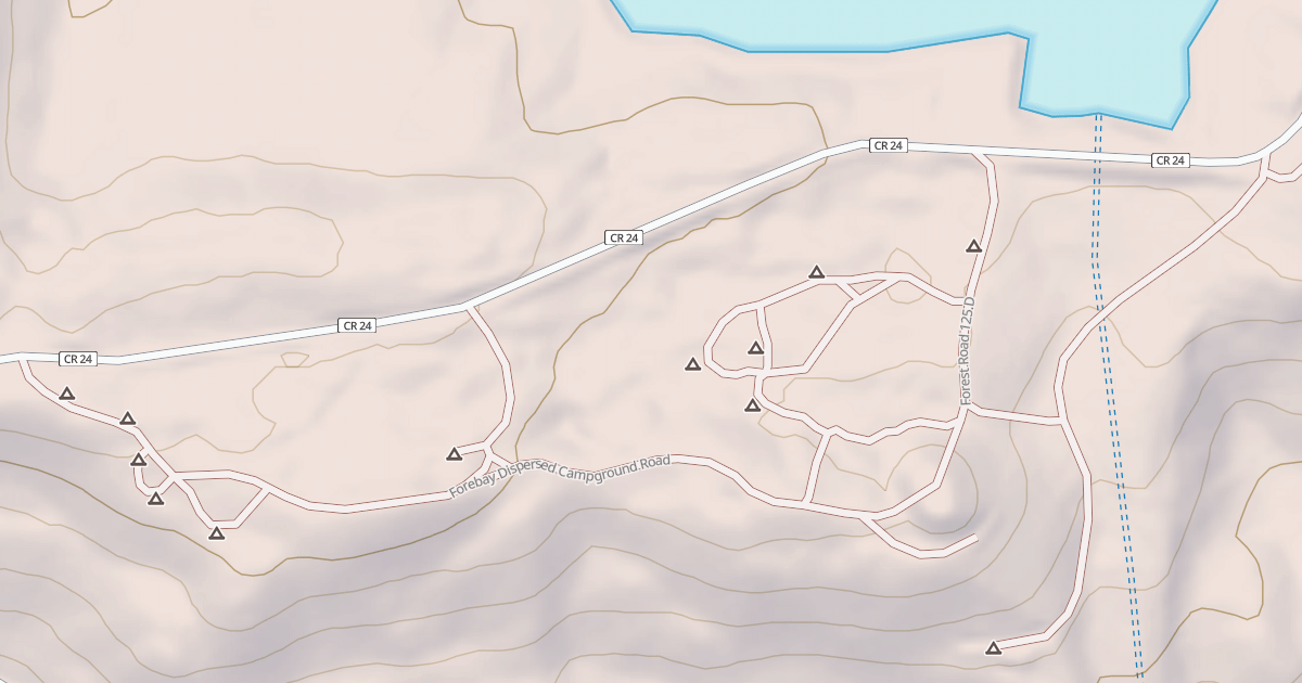 Map preview of FOREBAY DISPERSED CAMP'G