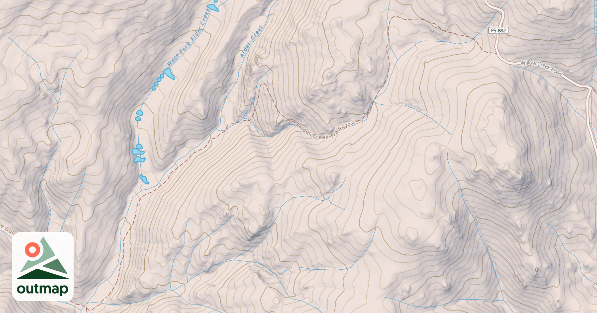 Map of Alder Creek