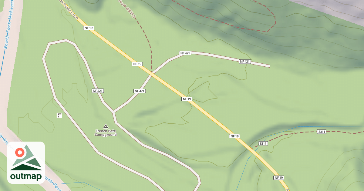 Map of FRENCH PETE CAMPGROUND