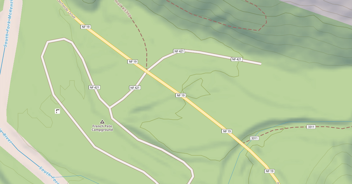 Map preview of FRENCH PETE CAMPGROUND