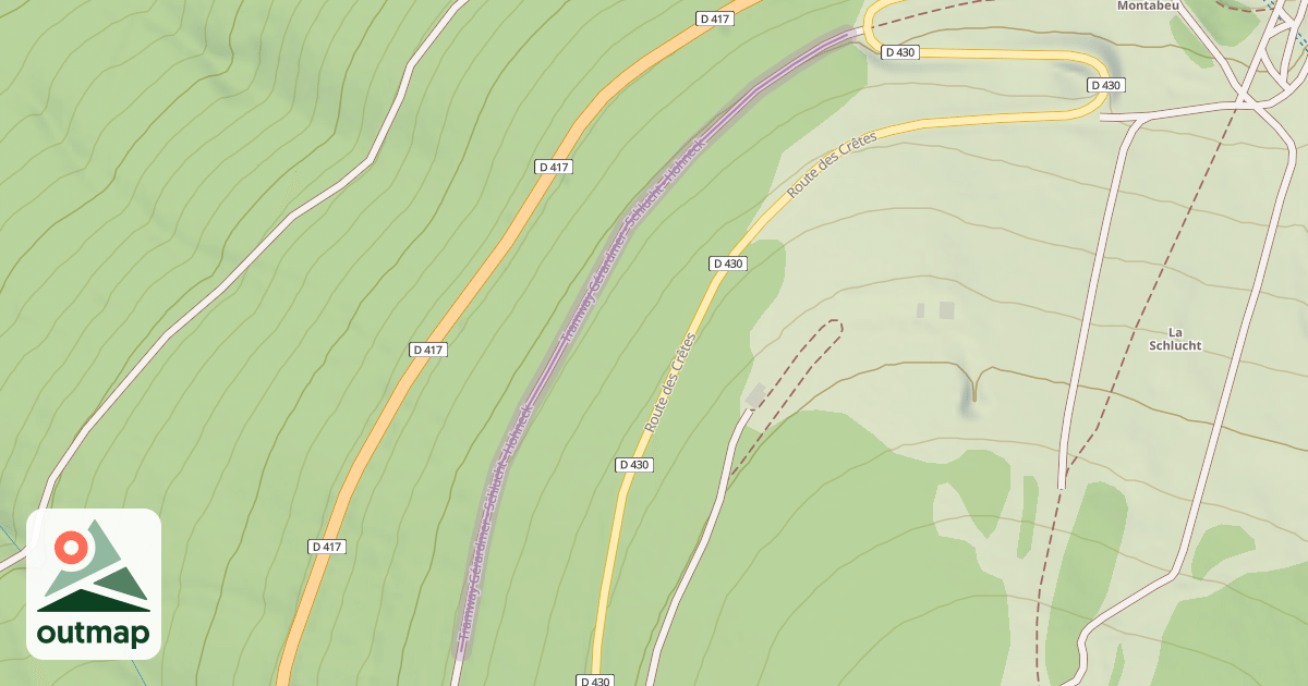 Map of Tramway Gérardmer - Schlucht - Hohneck