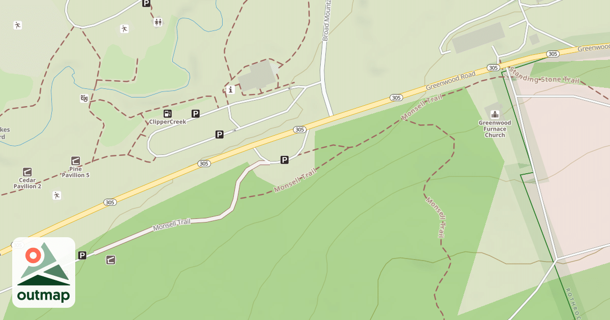 Map of Greenwood Furnace State Park Trails
