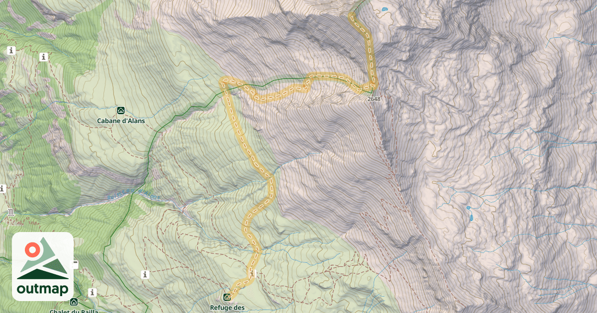 Map of Piméné — Refuge des Espuguettes
