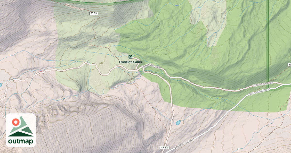 Map of CRYSTAL LAKE ROAD