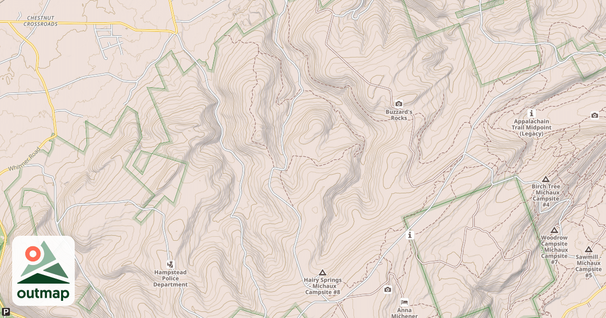 Map of Michaux State Forest – Snowmobile Trail System (Northern)