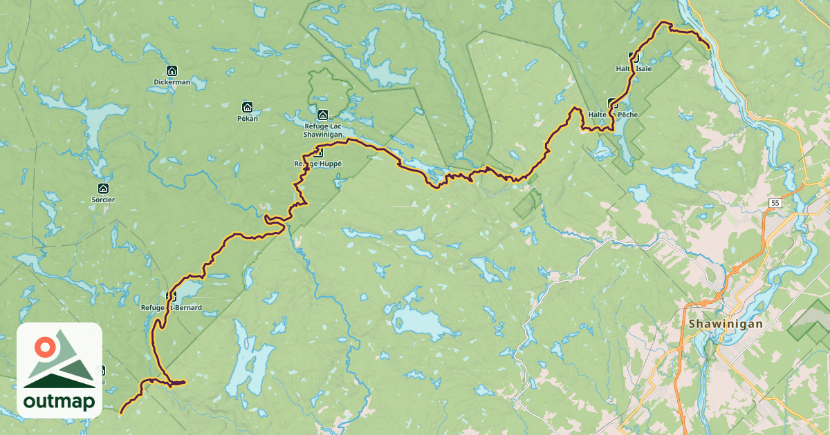 Map of Sentier National Mauricie